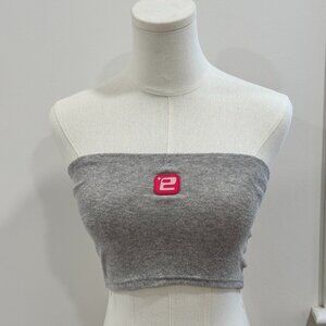 Edikted Y2K Towel Texture Tube Top – Gray